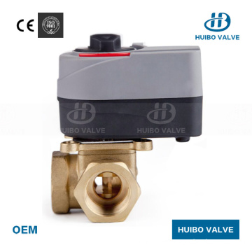 Mixing Water Brass Motorized Ball Valve with Three Ways